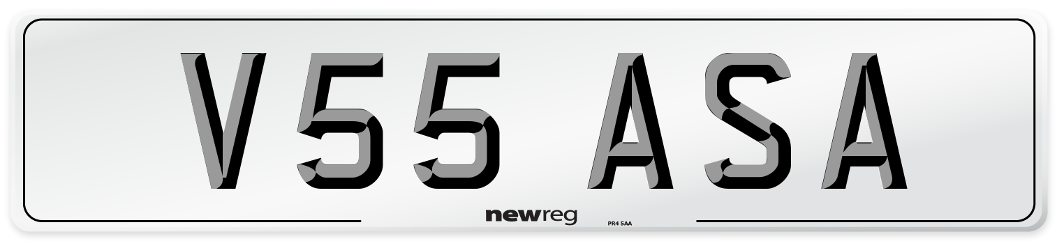 V55 ASA Number Plate from New Reg